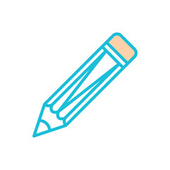 pencil,line color, icon ,vector ,illustration, design logo, template, flat, style trendy, collection
