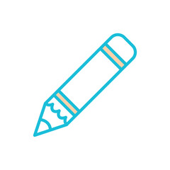 pencil,line color, icon ,vector ,illustration, design logo, template, flat, style trendy, collection