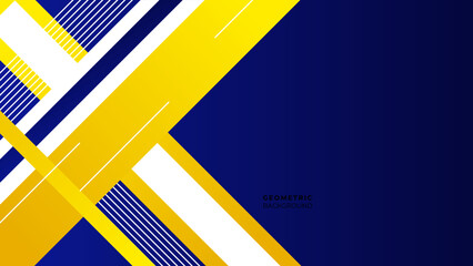 Vector abstract background texture design. Banner dark blue background. White and yellow stripes and shapes. Slide for presentation, poster, material design, hipster style.