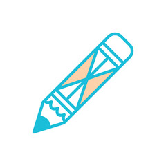 pencil,line color, icon ,vector ,illustration, design logo, template, flat, style trendy, collection