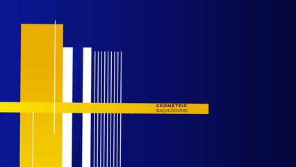 Blue background with yellow gradient stripes, elegant dark blue color. Geometric abstract background.