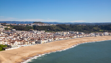 Fototapeta premium Landscape of the coast and Nazare city - Portugal