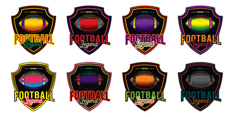 Original vector collection in vintage style. The sports emblem of American football in retro style.