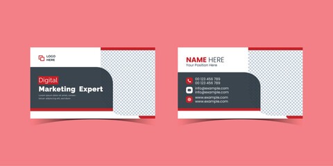 Modern and elegant professional business card template for a digital marketing agency. Creative and Clean Double-sided Business Card Template. Stationery Design