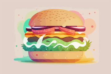 A hamburger is a type of sandwich made with a patty of ground beef, pork, chicken, or vegetables