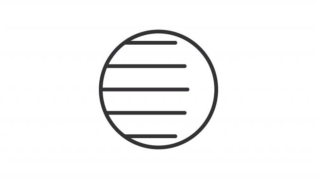 Animated latitude linear icon. Distance to north and south from equator. Cartography. Seamless loop HD video with alpha channel on transparent background. Outline motion graphic animation