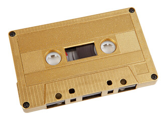 Audio cassette tape isolated on white background. 