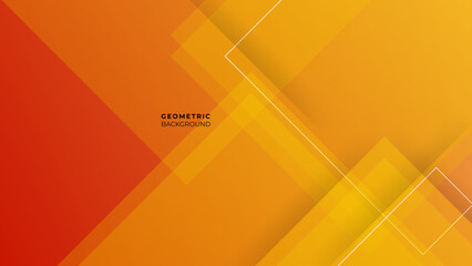 Gradient orange abstract presentation background with square layer. Layered geometric rectangle shapes. Vector illustration design for presentation, banner, cover, web, flyer, card, poster, wallpaper.
