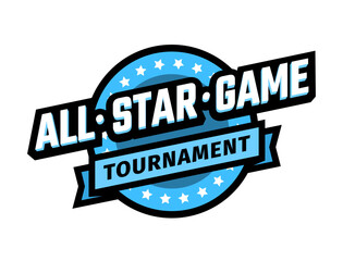 All star game logo, emblem. Vector illustration.