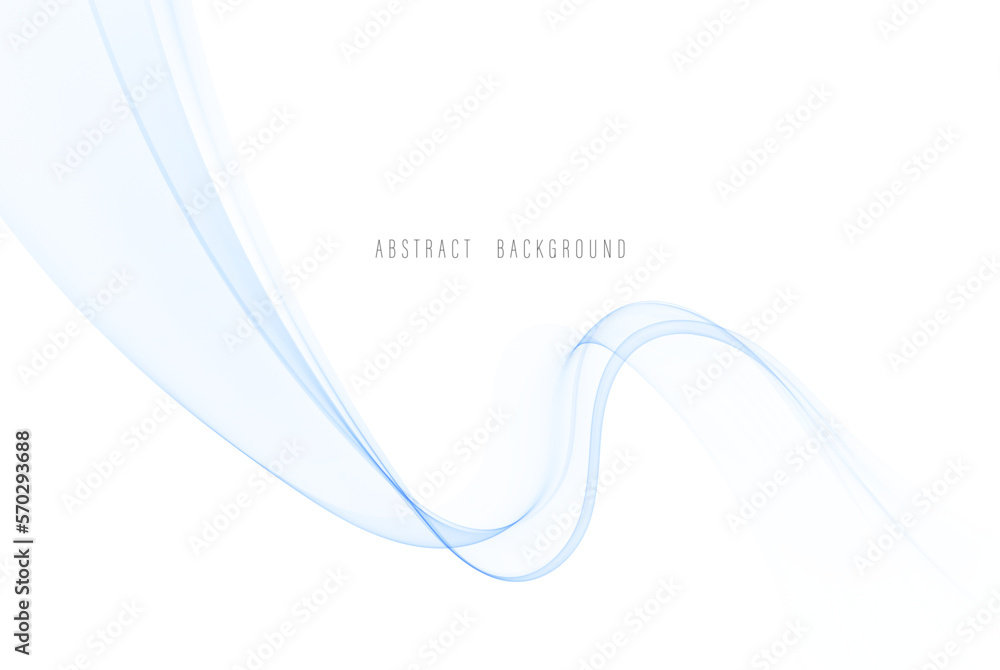 Poster blue abstract flow of wavy lines on a white background. design element