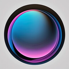 A black circle with some colors on a withe background