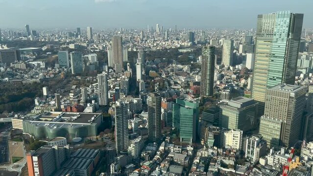高いビルから見下ろした東京のビル群