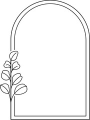 Floral Line Frame Vector