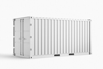 commercial logistic shipment export cargo delivery large metal container realistic mockup 3d rendering illustration