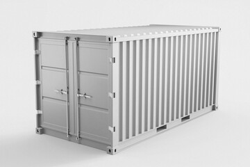 express logistic shipping large metal cargo container realistic mockup perspective view 3d rendering illustration