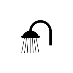 Shower Silhouette Icon isolated on white background. 