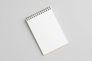 Realistic notebook or notepad with binder for mockup isolated on white background. 3d rendering