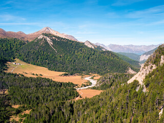 Fototapeta na wymiar The Swiss National Park is located in the Western Rhaetian Alps, in eastern Switzerland.