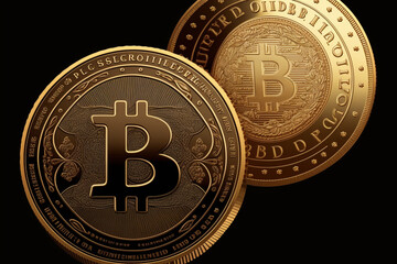 bitcoins token, gold, Generative IA