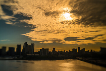 The skyline of Buenos Aires, Argentina. View from the Rio de la Plata.