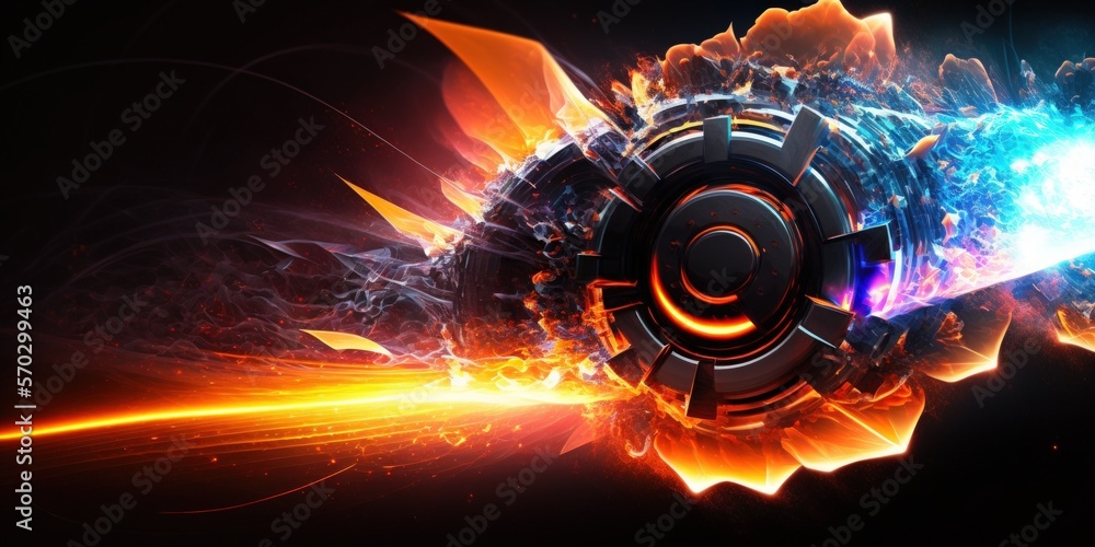 Poster dynamic plasma energy laser with creativity. digitally created photograph with a background of imagi