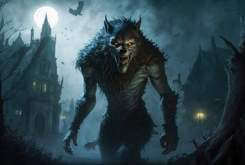 Scary Werewolf With Glowing Eyes