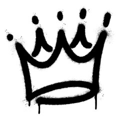 graffiti spray crown icon isolated on white background. vector illustration. - obrazy, fototapety, plakaty