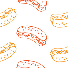 colorful hotdog pattern on isolated white