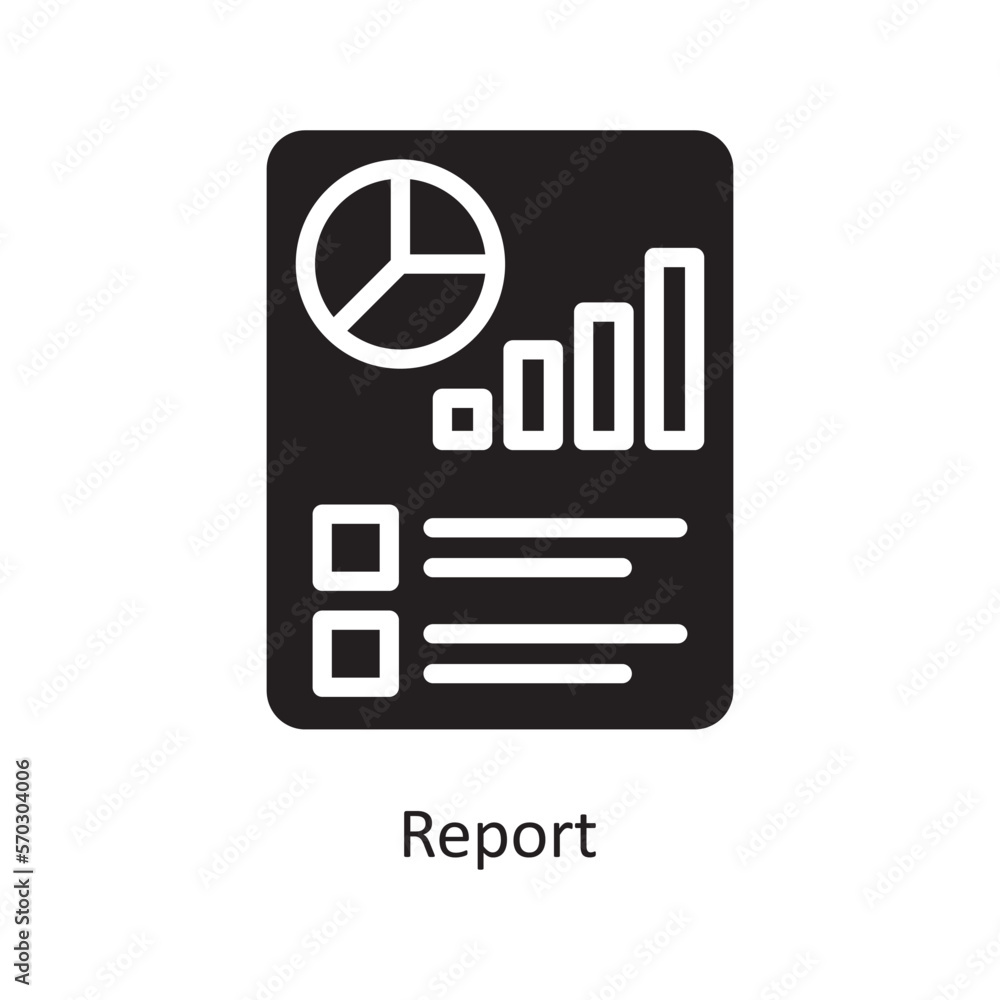 Poster report vector solid icon design illustration. assessment symbol on white background eps 10 file