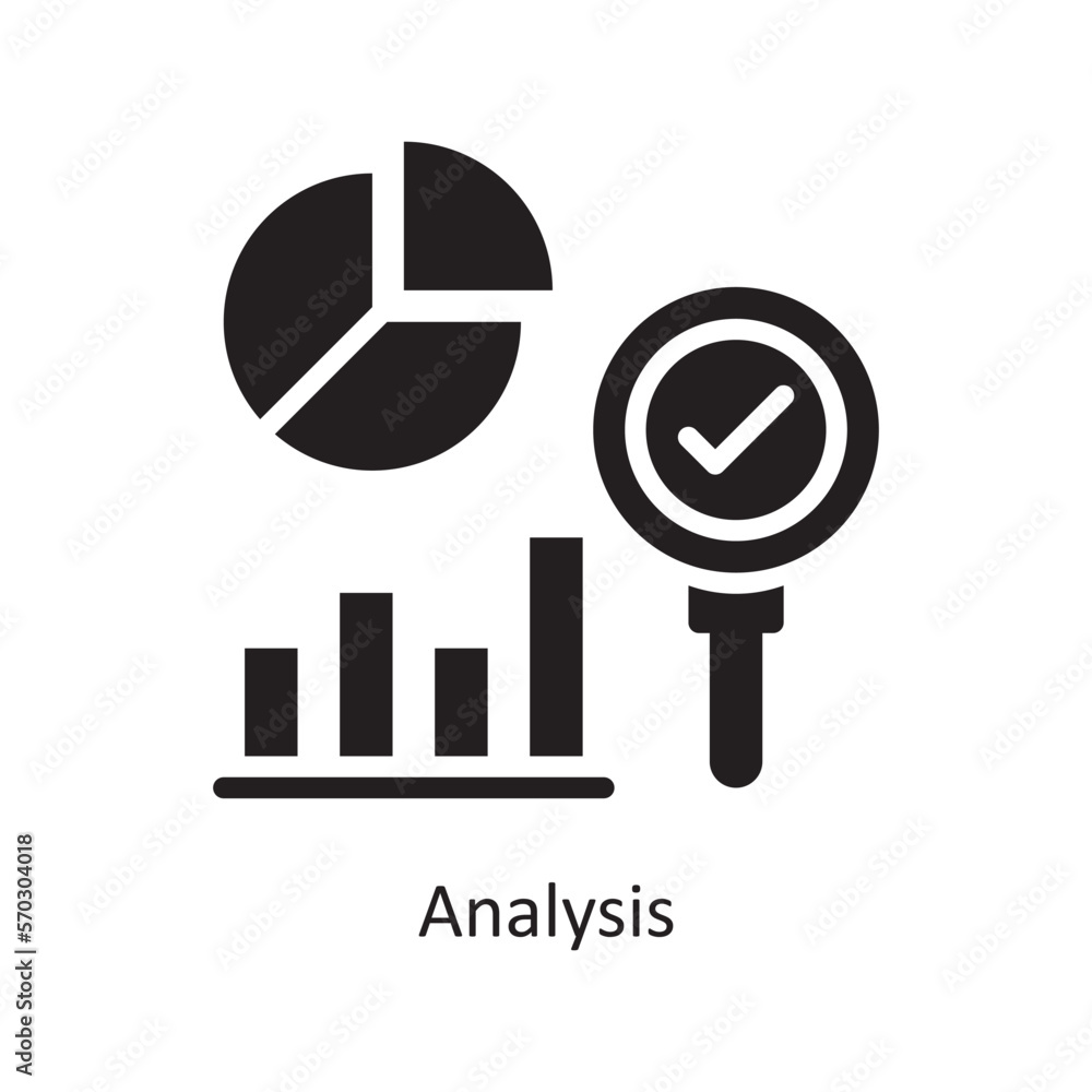 Poster analysis vector solid icon design illustration. assessment symbol on white background eps 10 file