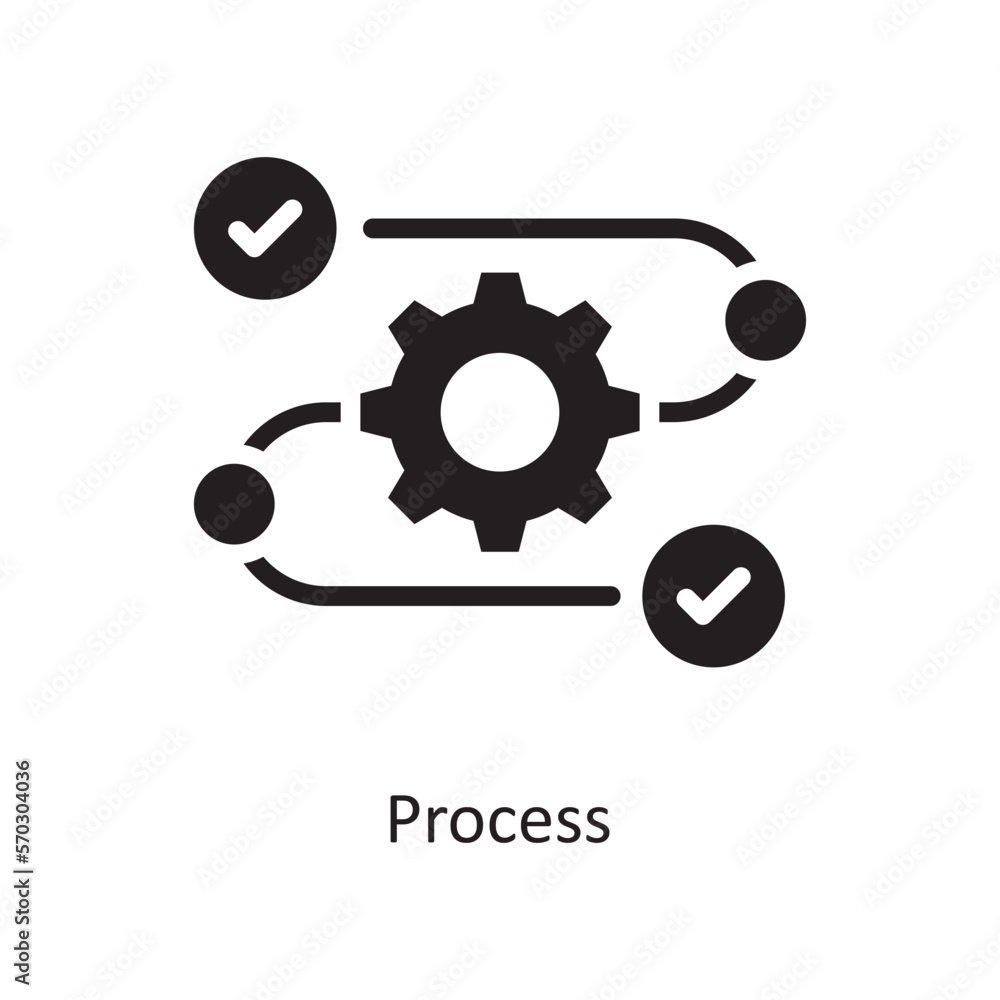Poster process vector solid icon design illustration. assessment symbol on white background eps 10 file