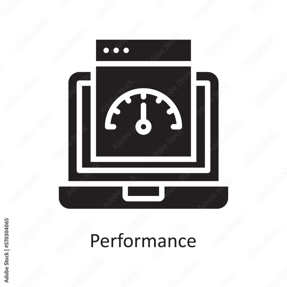 Poster performance vector solid icon design illustration. assessment symbol on white background eps 10 file