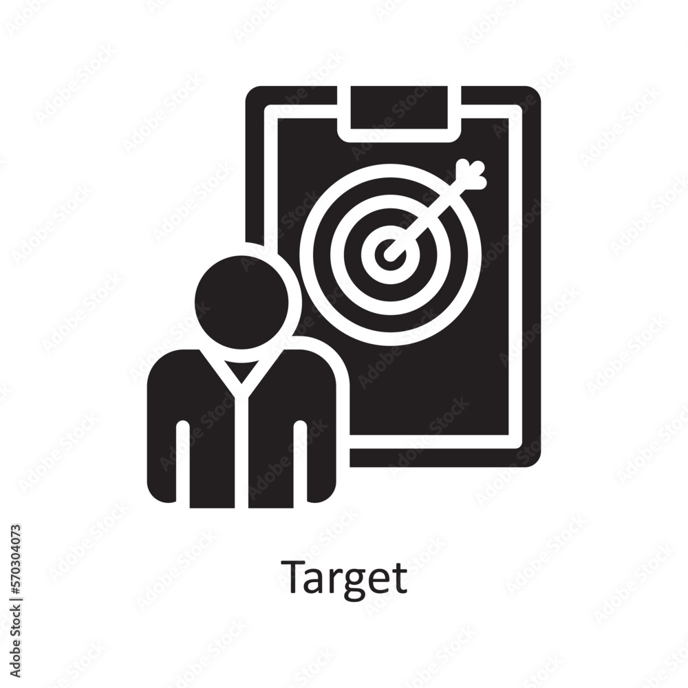 Aufkleber target vector solid icon design illustration. assessment symbol on white background eps 10 file