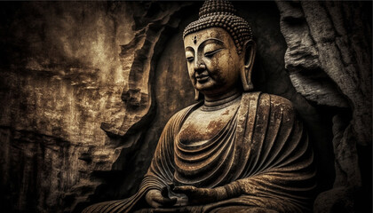 Fototapeta na wymiar Buddha Statue, Generative ai