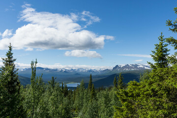 Landscape of Sarek National Park in Sweden