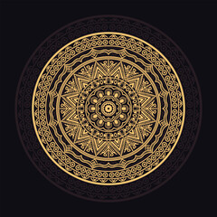 luxury ornamental mandala design background in gold color
