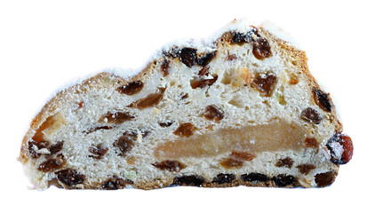 cake with raisins isolated on a white