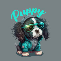 Puppy Vector illustration for t-shirt design