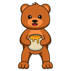 cute cartoon bear isolated white background