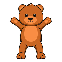 cute cartoon bear isolated white background