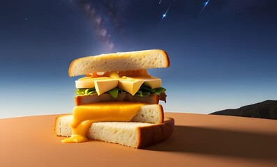 Cheese sandwich at night