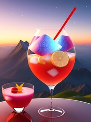 cocktails on a mountainu