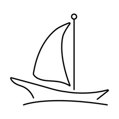 sailboat icon isolated on white background, vector illustration.