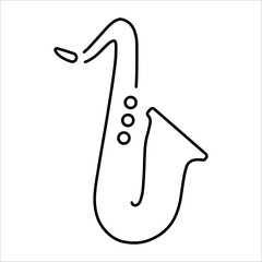 saxophone icon isolated on white background, vector illustration.