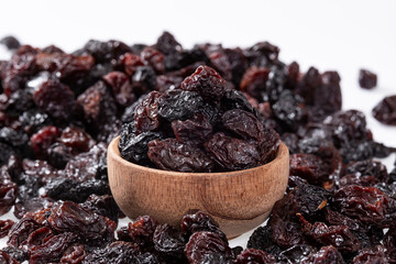 Healthy Food - Nuts Dehydrated Grapes; Photo White Background