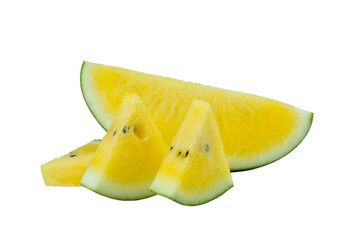 Yellow watermelon  sliced  transparent png