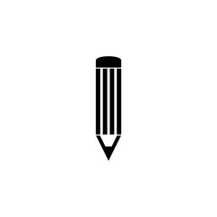 Pencil icon in flat style icon isolated on white background. 