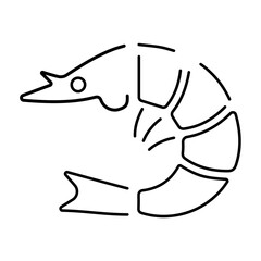 shrimp icon isolated on white background, vector illustration.