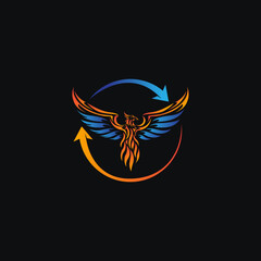 Fototapeta premium Phoenix logo for esport company with fire color