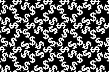 Abstract vector background with lots of scattered dollar signs	